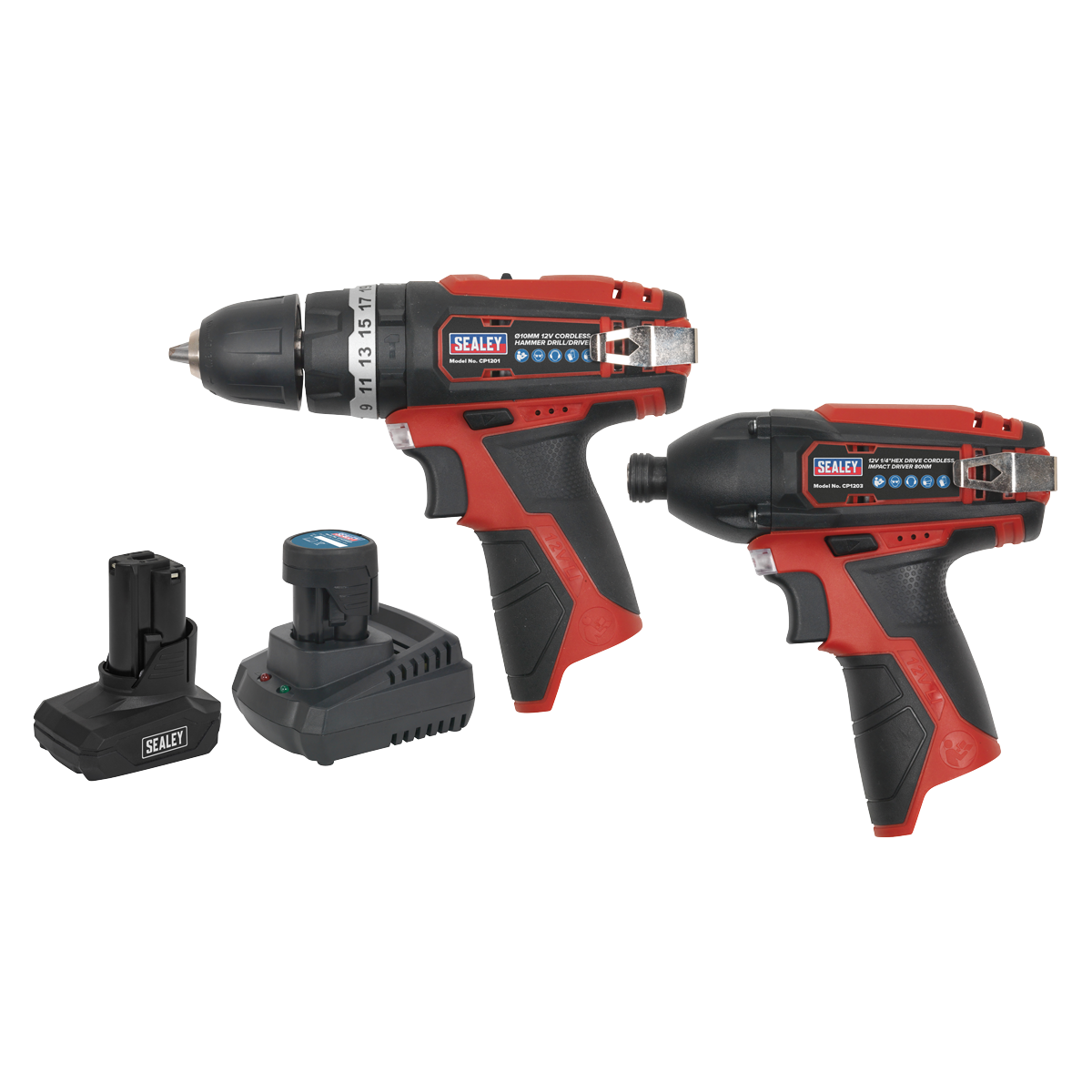 Sealey CP1200COMBO6 2 x SV12 Series Cordless Power Tool Kit 12V - 2 Batteries