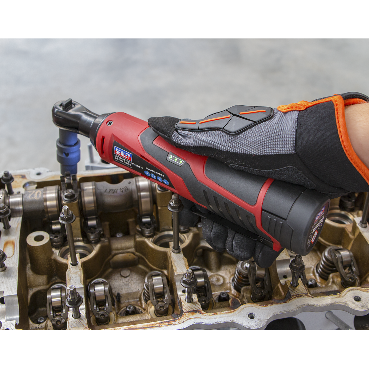 Sealey CP1202 SV12 Series 3/8"Sq Drive Cordless Ratchet Wrench 12V - Body Only