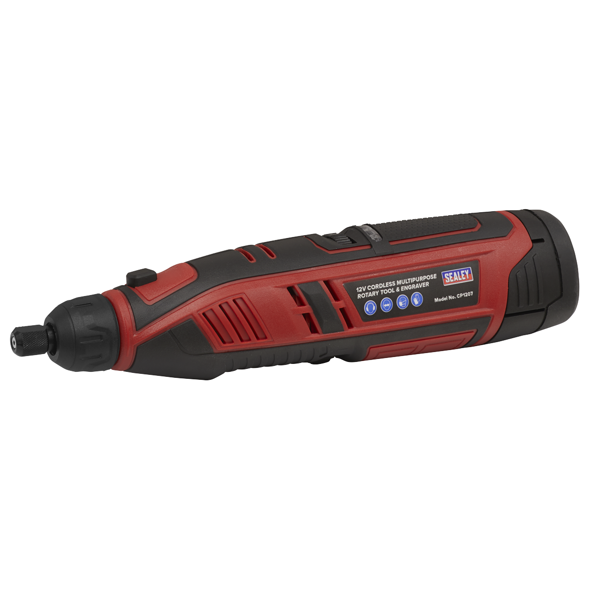 Sealey CP1207 SV12 Series Cordless Multipurpose Rotary Tool & Engraver Kit 12V 49pc - Body Only