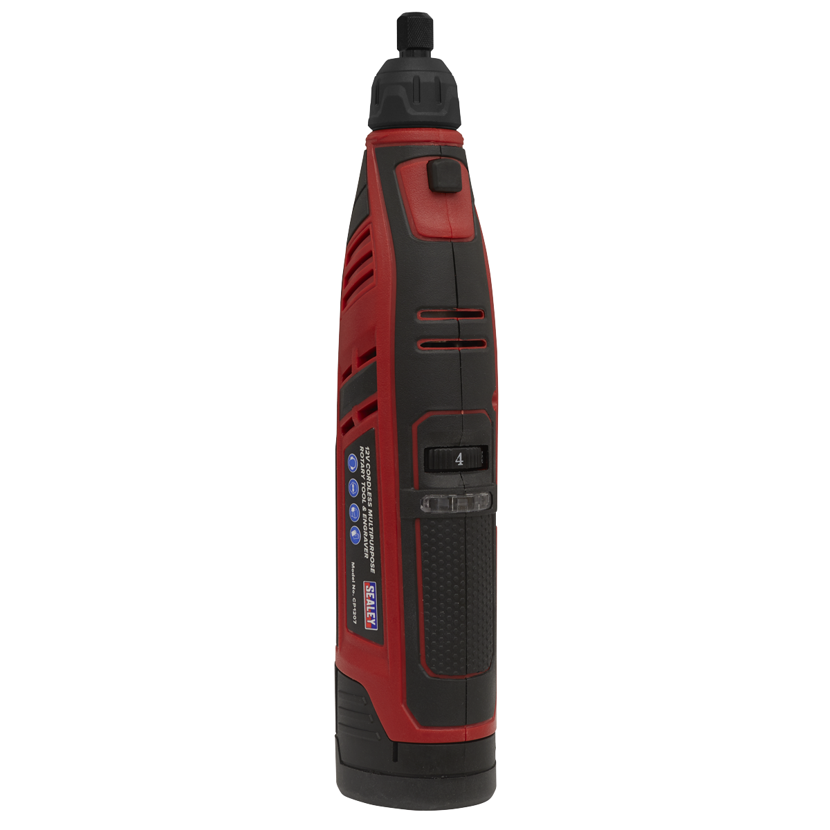 Sealey CP1207 SV12 Series Cordless Multipurpose Rotary Tool & Engraver Kit 12V 49pc - Body Only