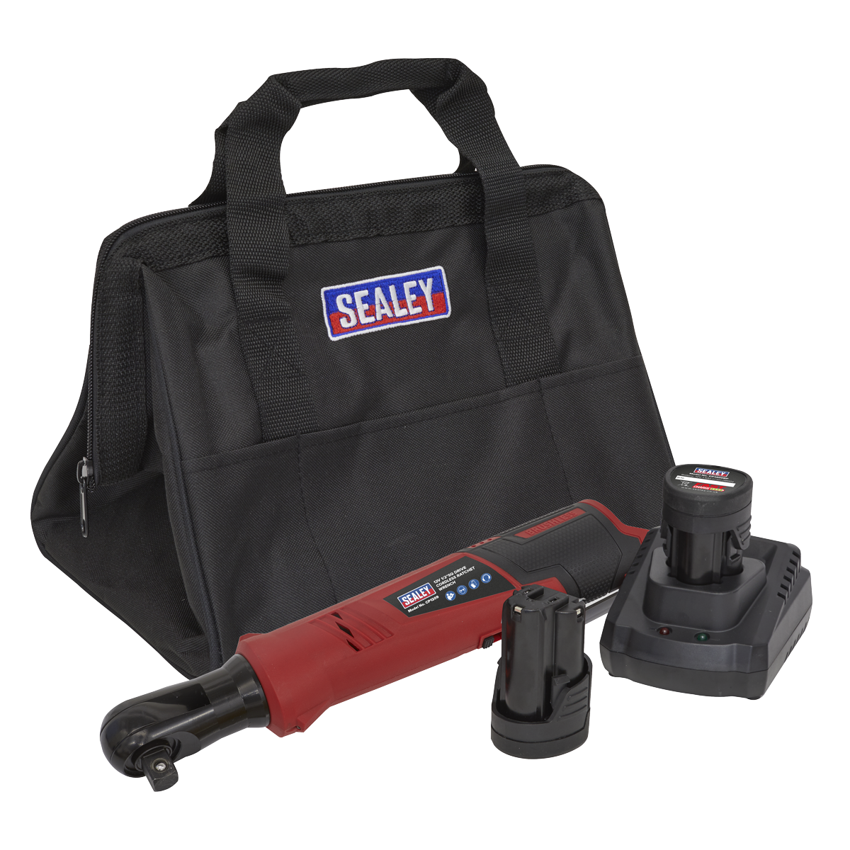Sealey CP1209KIT SV12 Series 1/2"Sq Drive Cordless Ratchet Wrench Kit 12V 2Ah - 2 Batteries