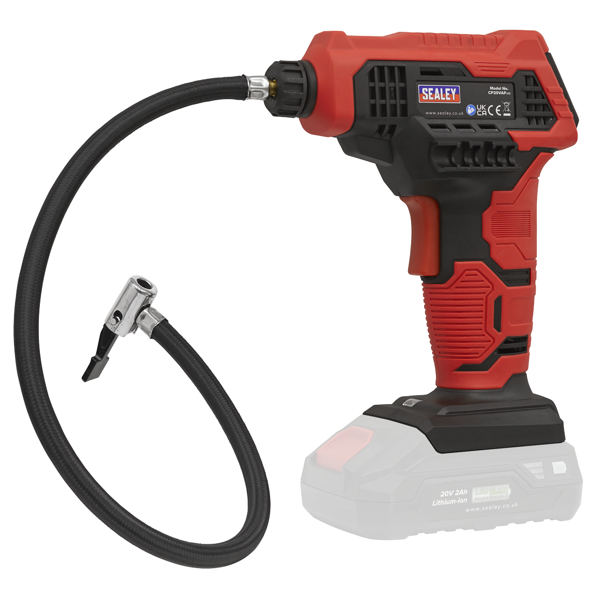 Sealey CP20VAPKIT SV20 Series Cordless Tyre Inflator Kit 20V 2Ah - 2 Batteries