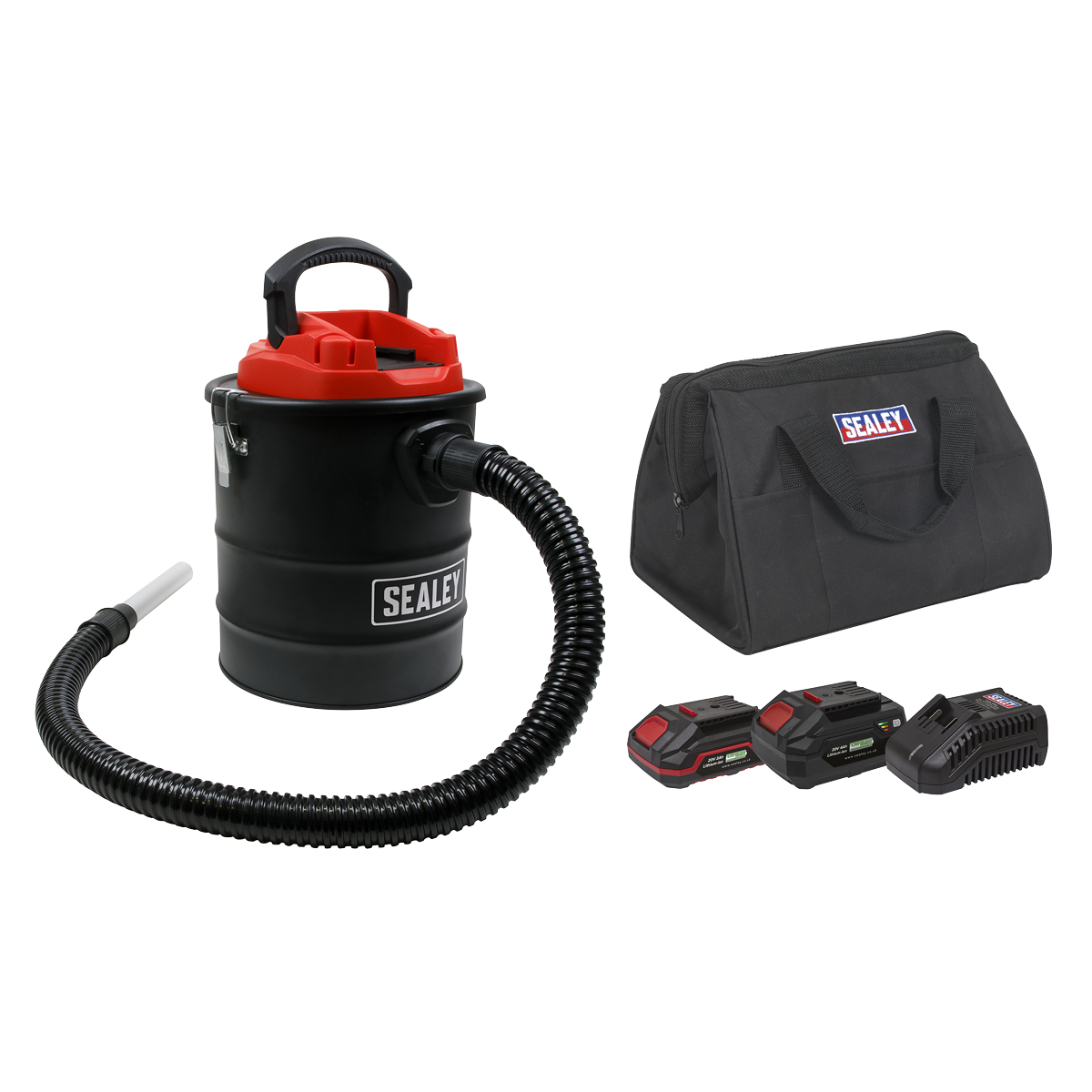 Sealey CP20VAVKIT SV20 Series 15L Cordless Handheld Ash Vacuum Cleaner Kit 20V Kit - 2 Batteries