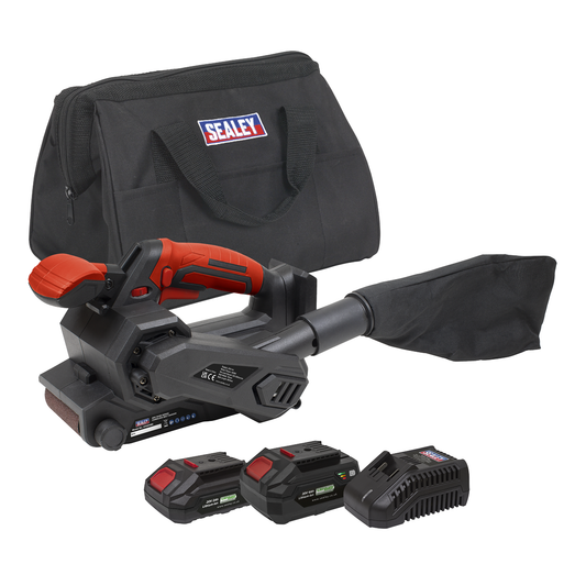 Sealey CP20VBSKIT SV20 Series 76mm Cordless Belt Sander Kit 20V - 2 Batteries