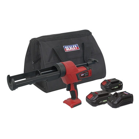 Sealey CP20VCGKIT SV20 Series 310ml Cordless Caulking Gun Kit 20V - 2 Batteries
