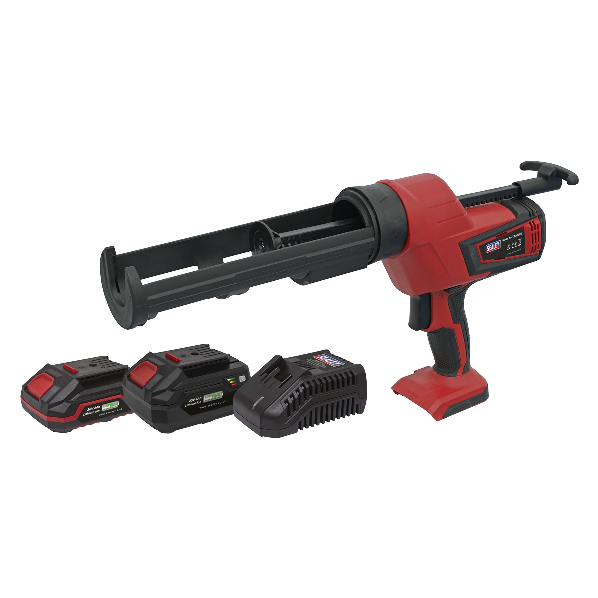 Sealey CP20VCGKIT SV20 Series 310ml Cordless Caulking Gun Kit 20V - 2 Batteries