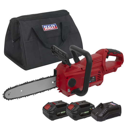 Sealey CP20VCHSKIT SV20 Series 25cm Cordless Chainsaw Kit 20V 4Ah - 2 Batteries