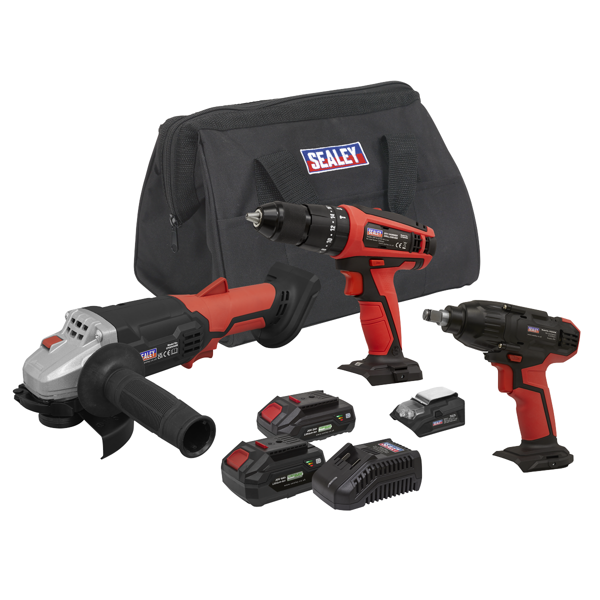 Sealey CP20VCOMBO1 3 x SV20 Series Cordless Tool Combo Kit 20V - 2 Batteries