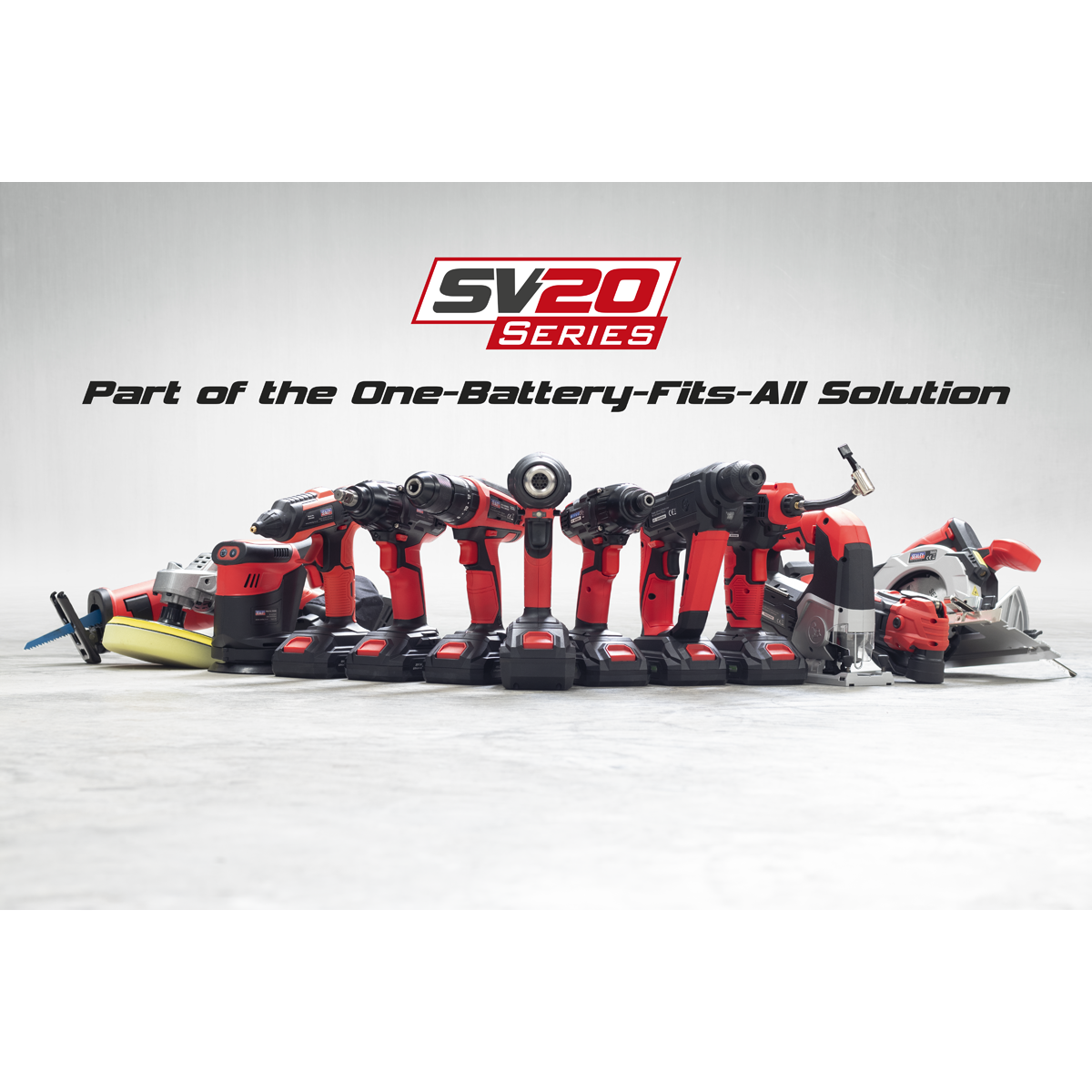 Sealey CP20VCOMBO2EU 5 x SV20 Series Cordless Power Tool Kit 20V Euro Plug - 2 Batteries