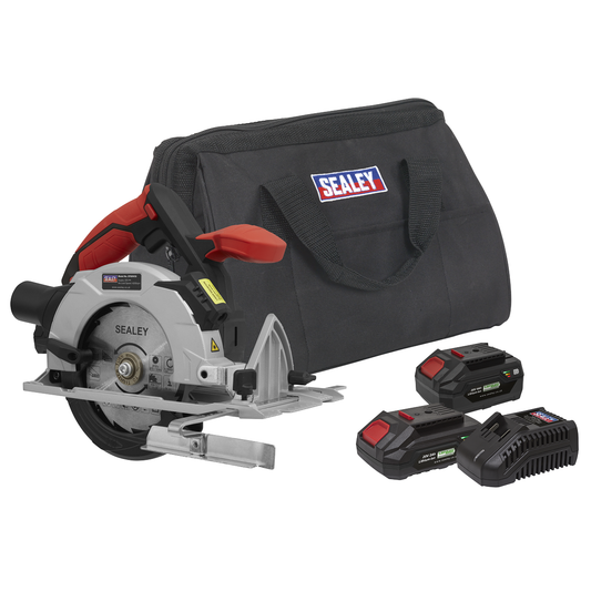 Sealey CP20VCSKIT SV20 Series 150mm Cordless Circular Saw Kit 20V - 2 Batteries