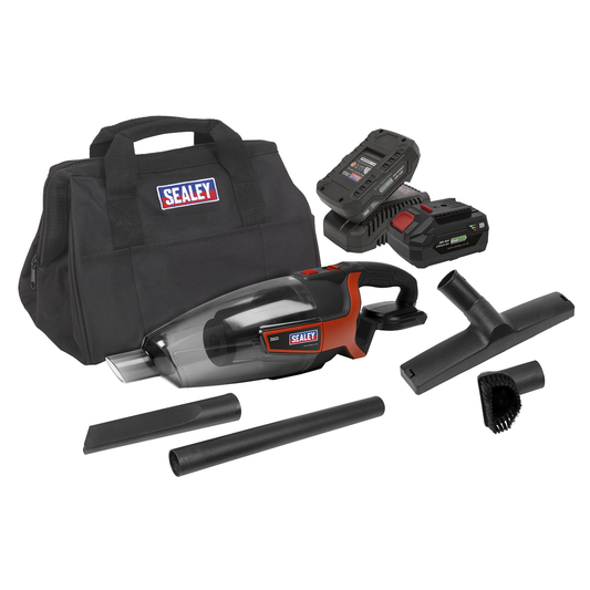 Sealey CP20VCVKIT SV20 Series 650ml Cordless Handheld Vacuum Cleaner Kit 20V - 2 Batteries