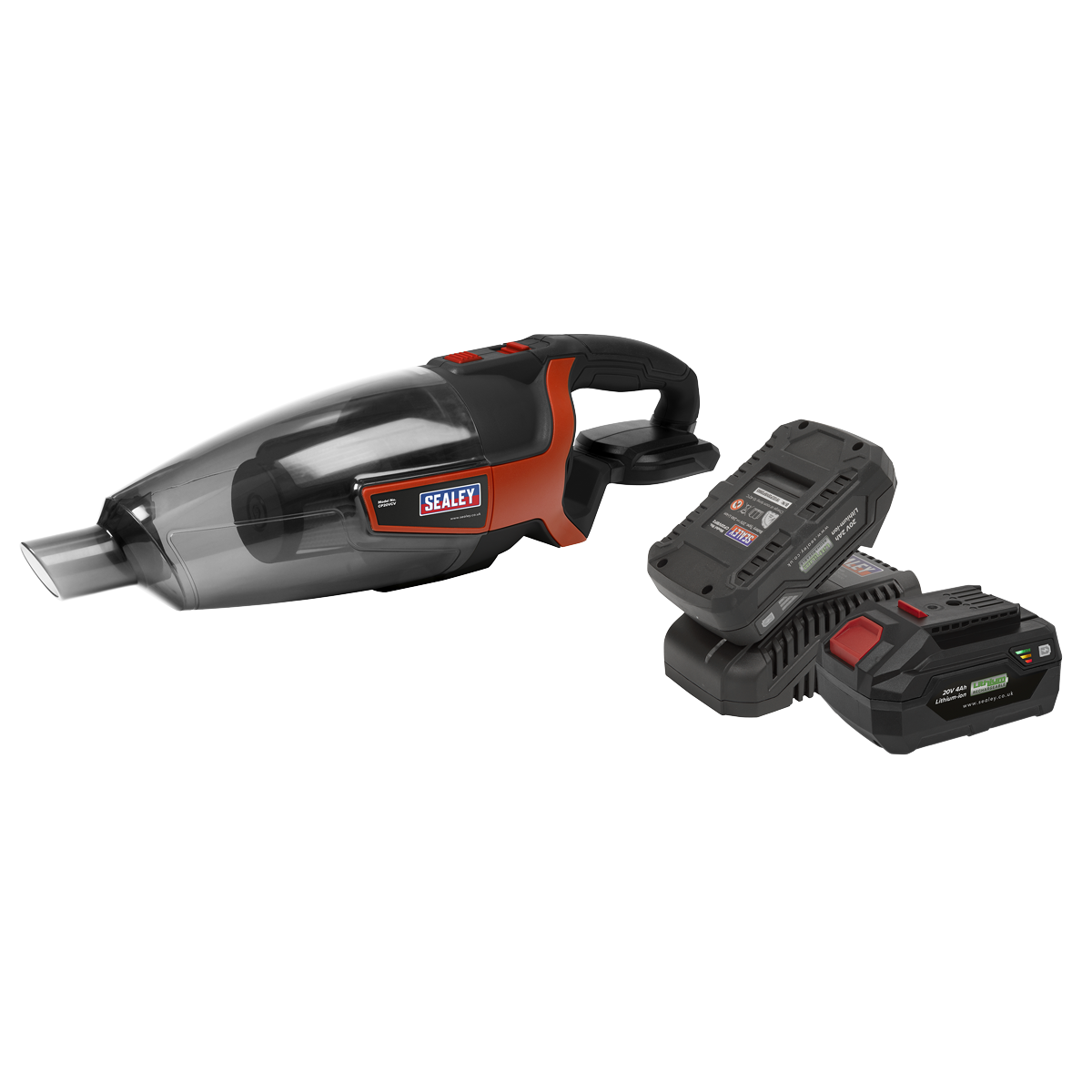 Sealey CP20VCVKIT SV20 Series 650ml Cordless Handheld Vacuum Cleaner Kit 20V - 2 Batteries