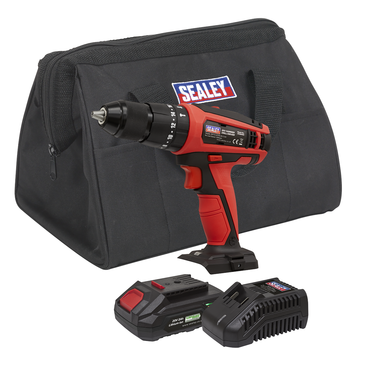 Sealey CP20VDDKIT1 SV20 Series 13mm Cordless Combi Drill Kit 20V 2Ah