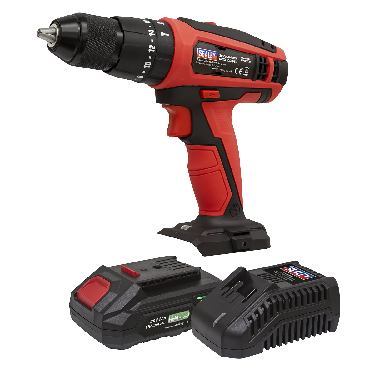 Sealey CP20VDDKIT1 SV20 Series 13mm Cordless Combi Drill Kit 20V 2Ah