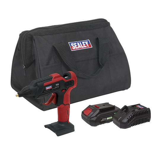 Sealey CP20VGGKIT1 SV20 Series Cordless Glue Gun Kit 20V 2Ah