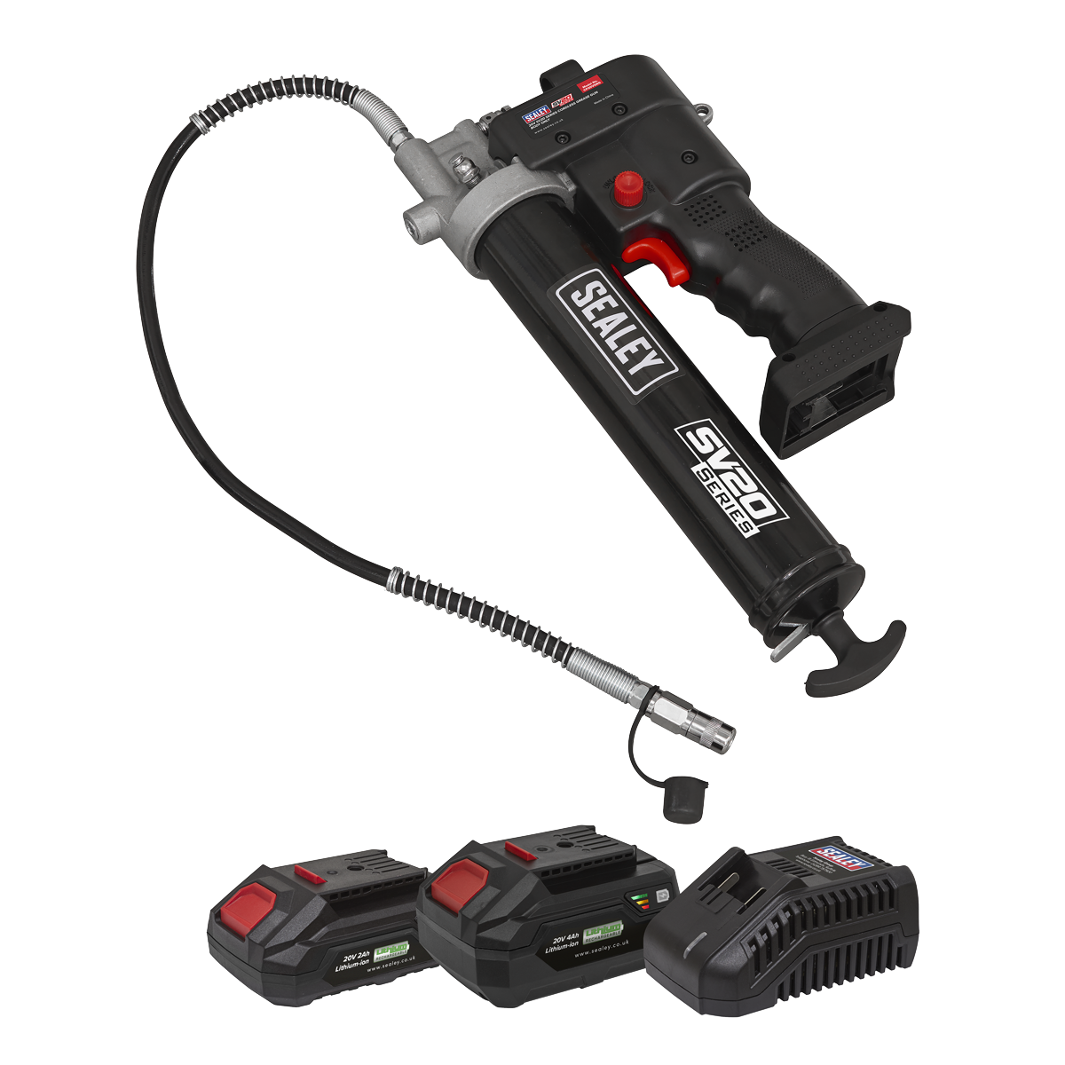 Sealey CP20VGRGKIT SV20 Series Cordless Grease Gun 20V - 2 Batteries