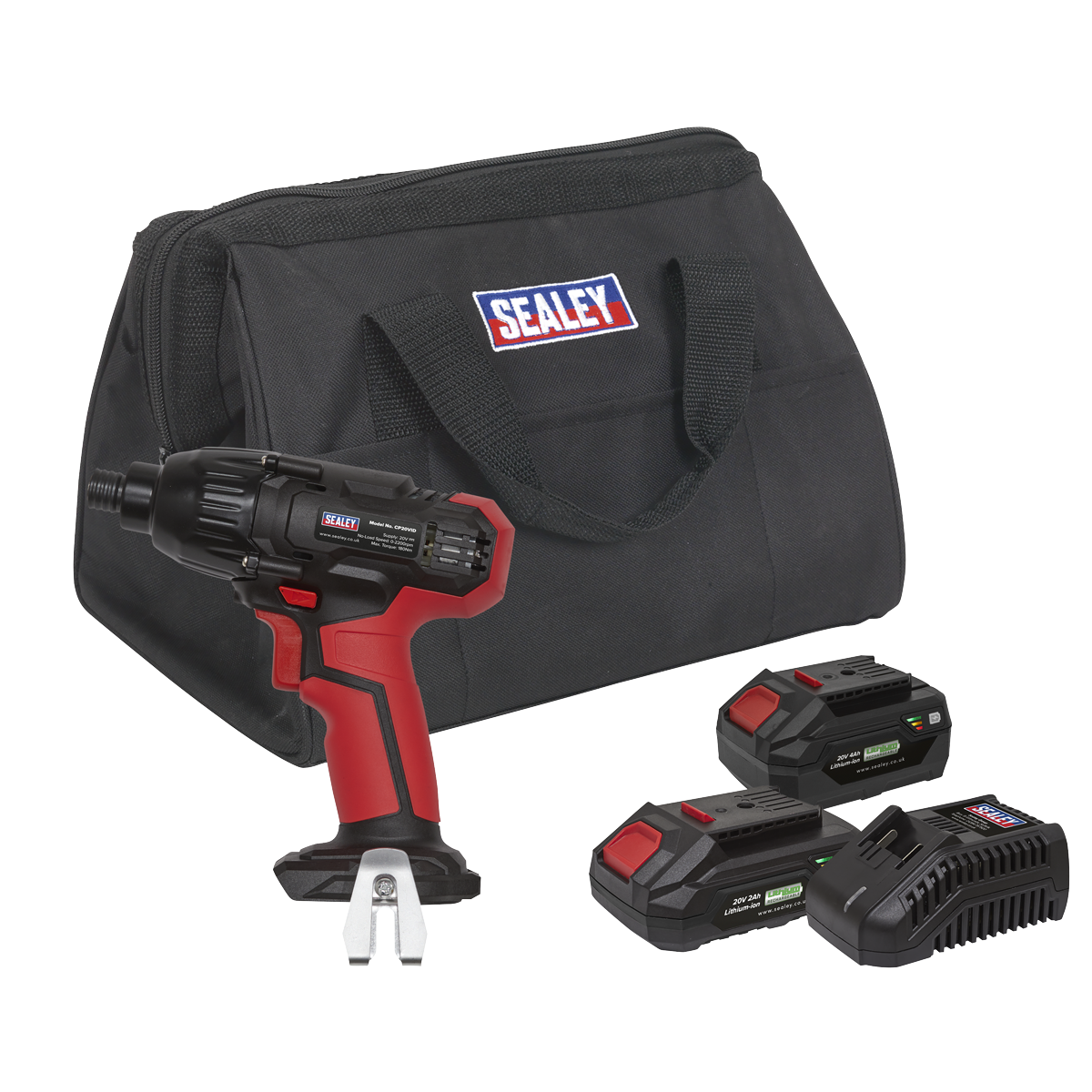 Sealey CP20VIDKITEU SV20 Series 1/4"Hex Drive Cordless Impact Driver 20V - 2 Batteries & Euro Plug