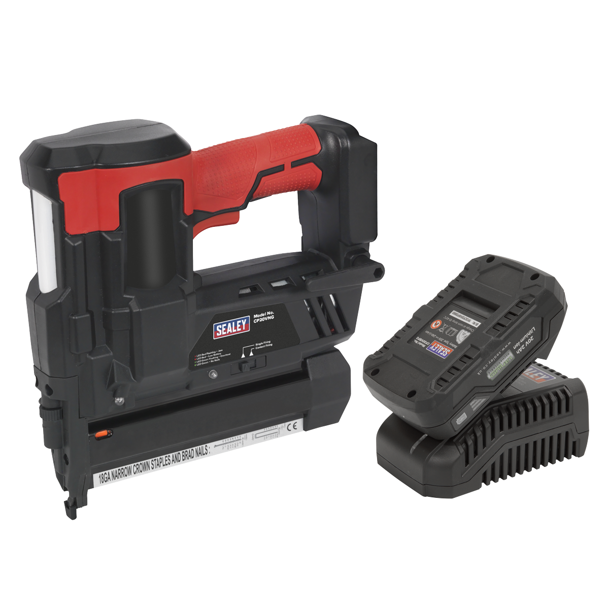 Sealey CP20VNGKIT1 SV20 Series Cordless Nail/Staple Gun Kit 18G 20V 2Ah