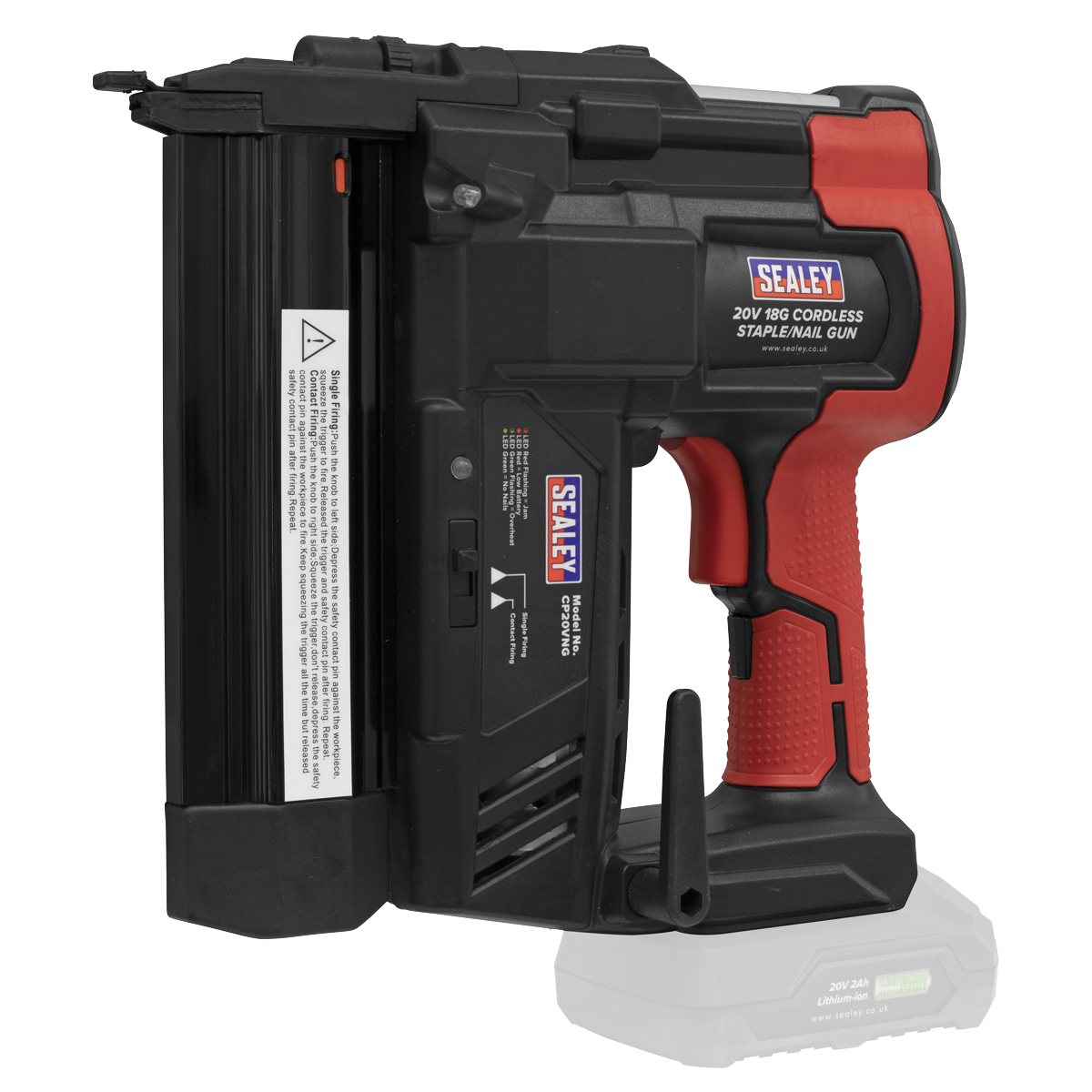 Sealey CP20VNGKIT1 SV20 Series Cordless Nail/Staple Gun Kit 18G 20V 2Ah