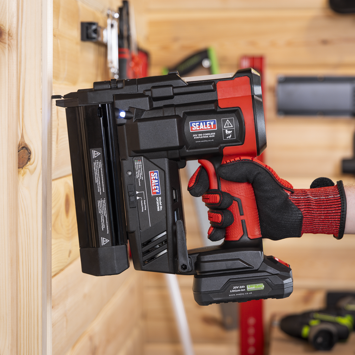 Sealey CP20VNGKIT SV20 Series Cordless Nail/Staple Gun Kit 18G 20V - 2 Batteries