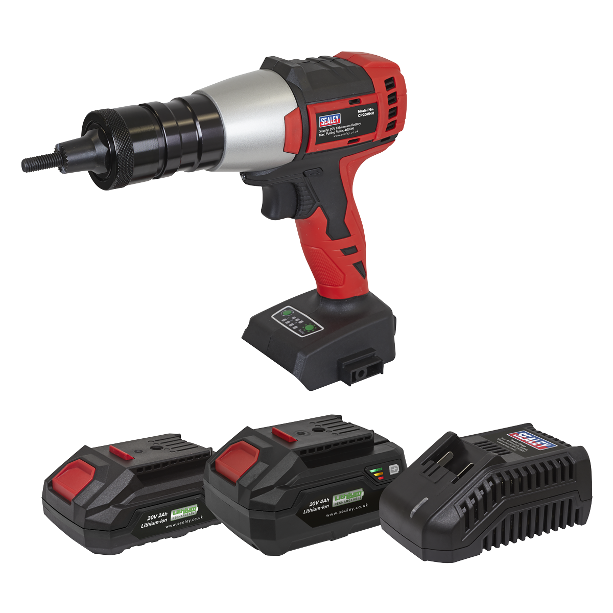 Sealey CP20VNRKIT SV20 Series Brushless Cordless Nut Riveter 20V - 2 Batteries