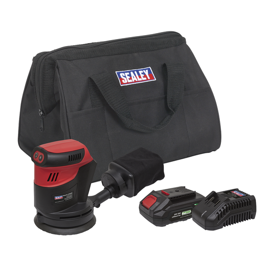 Sealey CP20VOSKIT1 SV20 Series 125mm Cordless Orbital Palm Sander 20V 2Ah
