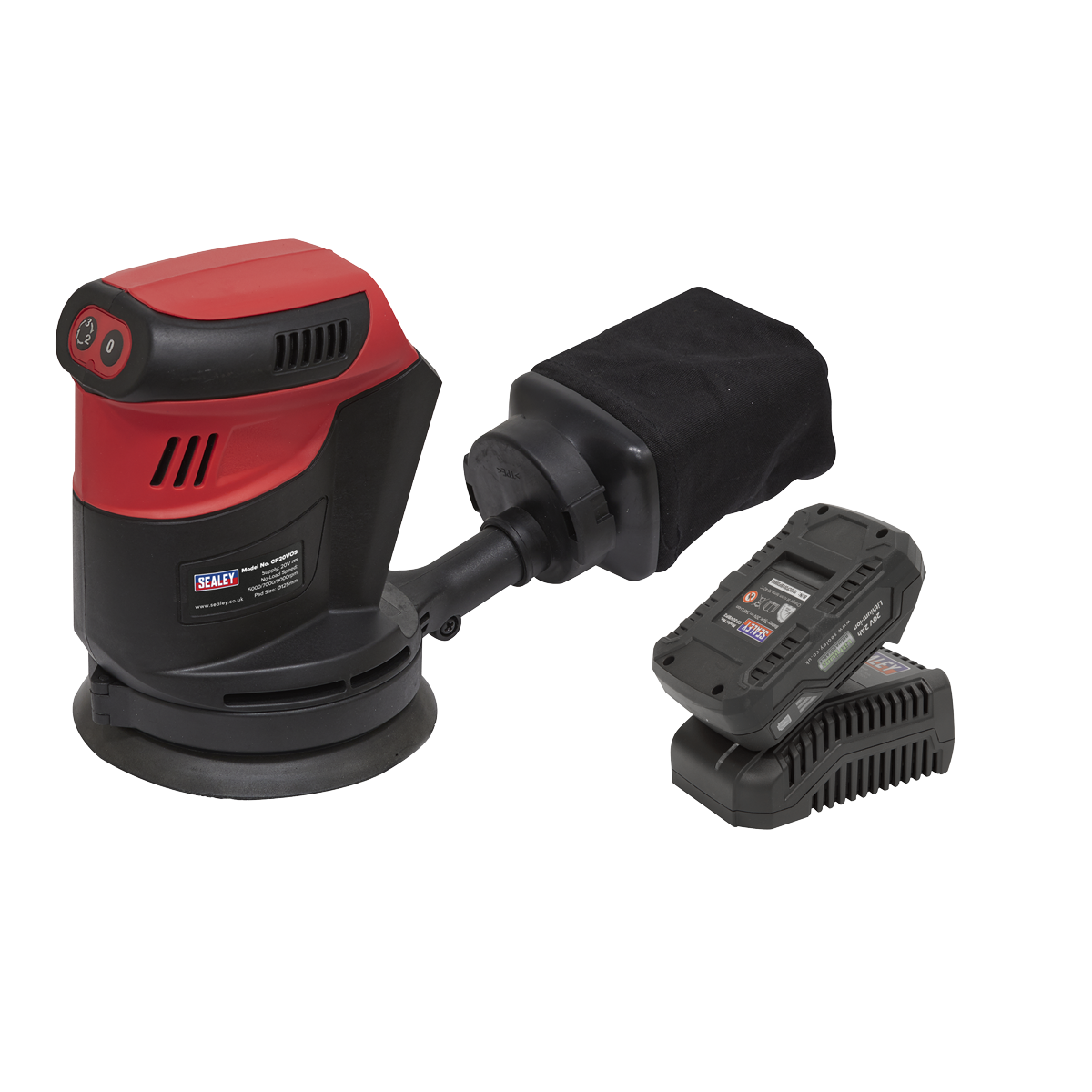 Sealey CP20VOSKIT1 SV20 Series 125mm Cordless Orbital Palm Sander 20V 2Ah