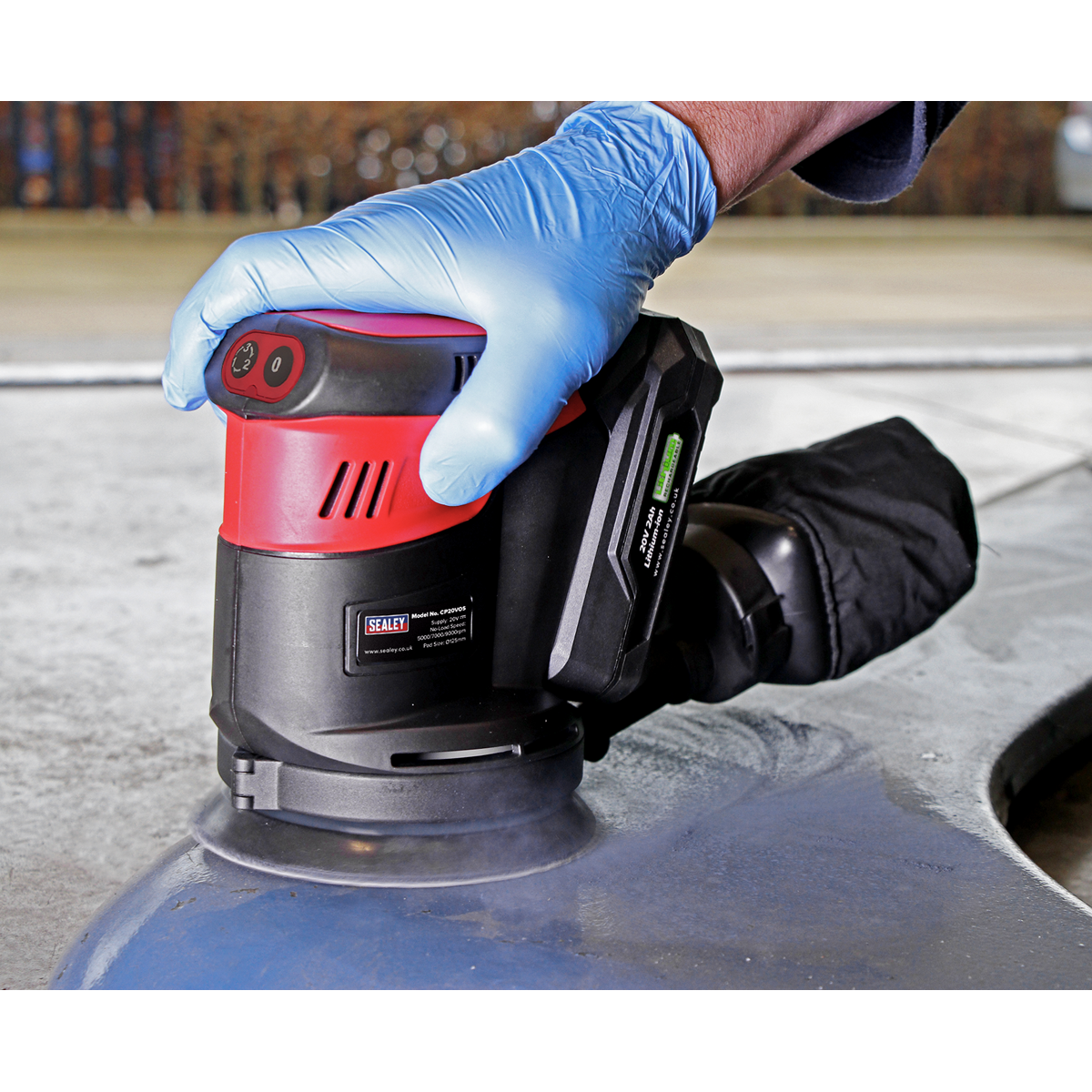 Sealey CP20VOSKIT1 SV20 Series 125mm Cordless Orbital Palm Sander 20V 2Ah