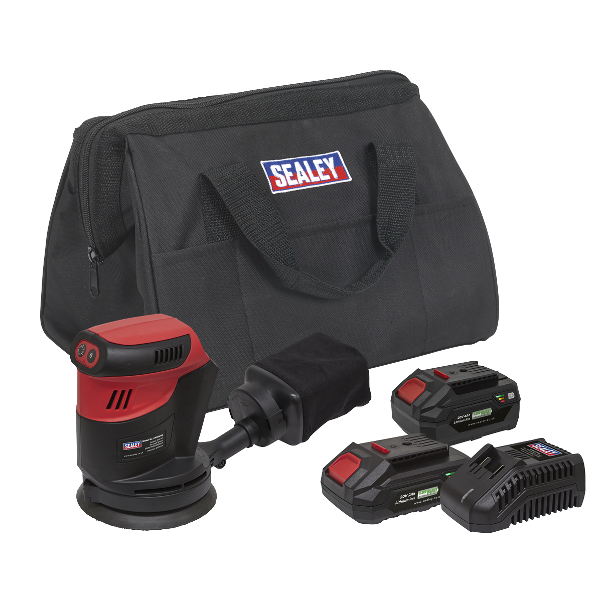 Sealey CP20VOSKIT SV20 Series 125mm Cordless Orbital Palm Sander Kit 20V - 2 Batteries