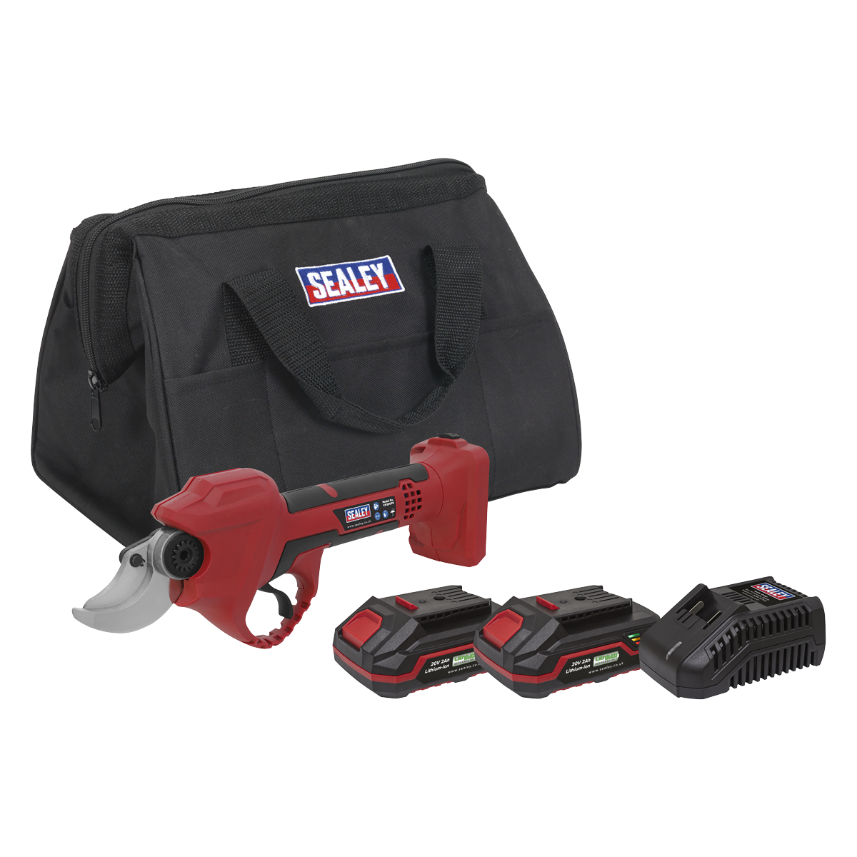 Sealey CP20VPSKIT SV20 Series Brushless Cordless Pruning Shears Kit 20V 2Ah - 2 Batteries