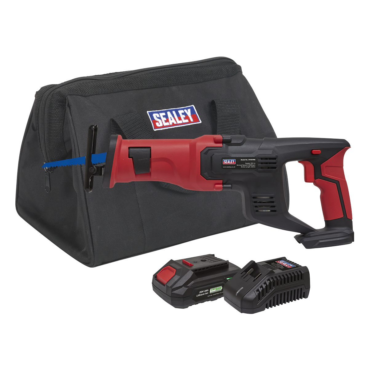 Sealey CP20VRSKIT1 SV20 Series Cordless Reciprocating Saw Kit 20V 2Ah