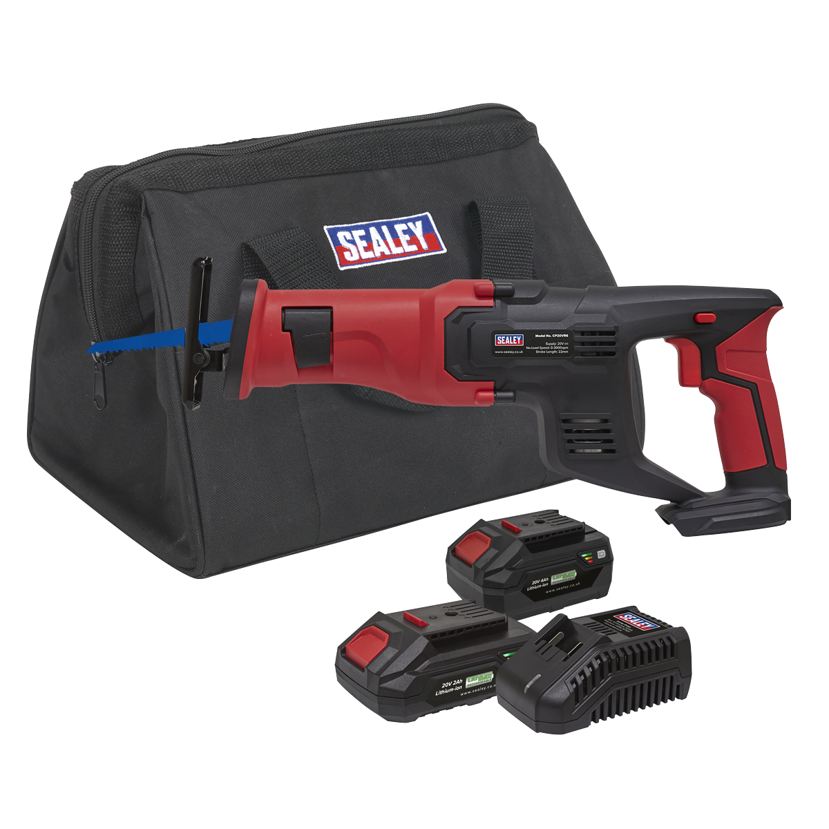 Sealey CP20VRSKIT SV20 Series Cordless Reciprocating Saw 20V - 2 Batteries