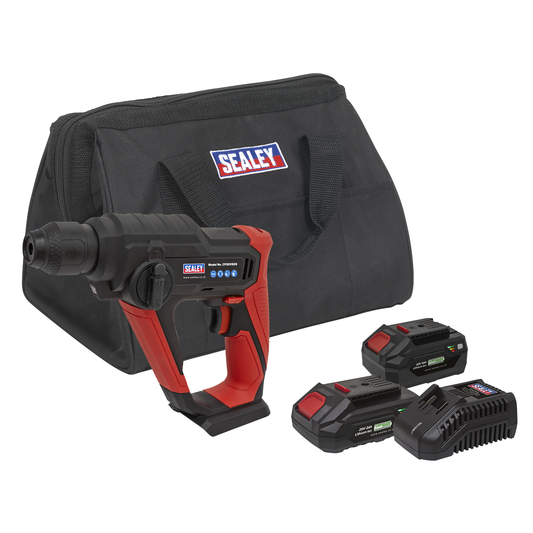 Sealey CP20VSDSKIT SV20 Series SDS Plus Cordless Rotary Hammer Drill Kit 20V - 2 Batteries