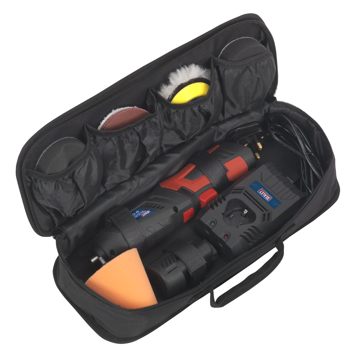 Sealey CP2812V Cordless Mini Sander/Polisher Kit 75mm 12V