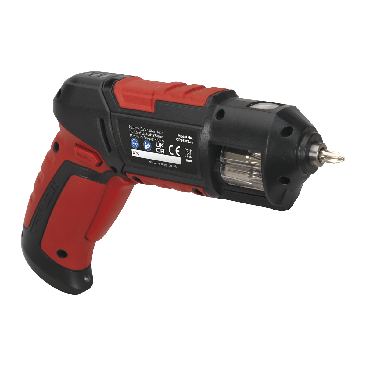 Sealey CP36MS Cordless Quick Select Screwdriver 3.7V 14pc