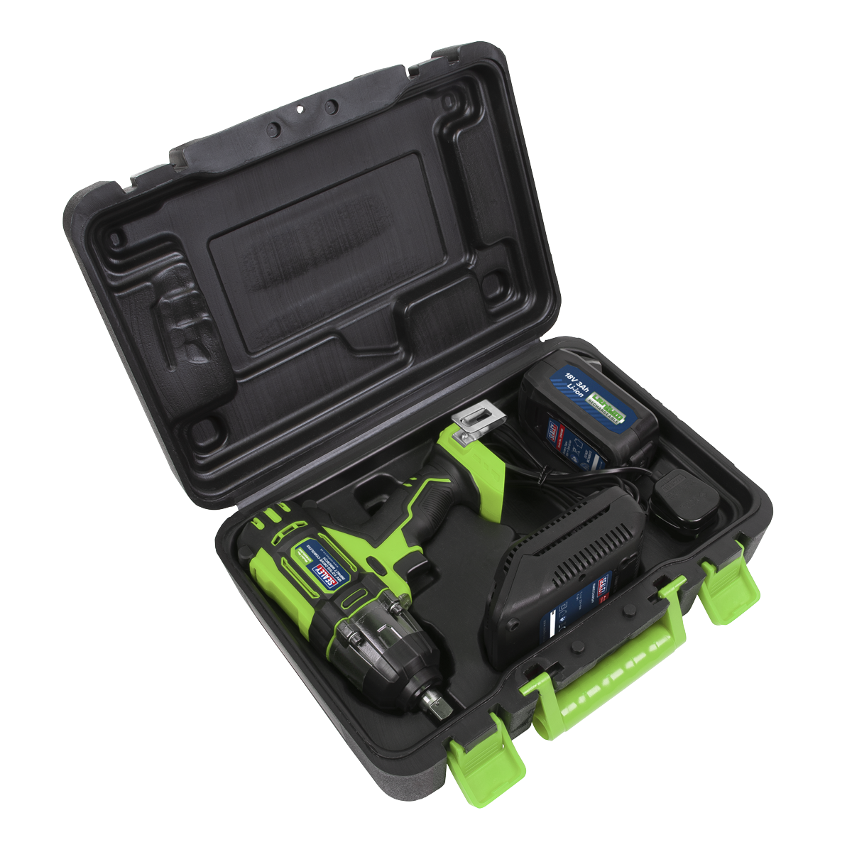Sealey CP400LIHV 1/2"Sq Drive Hi-Vis Cordless Impact Wrench 18V 3Ah