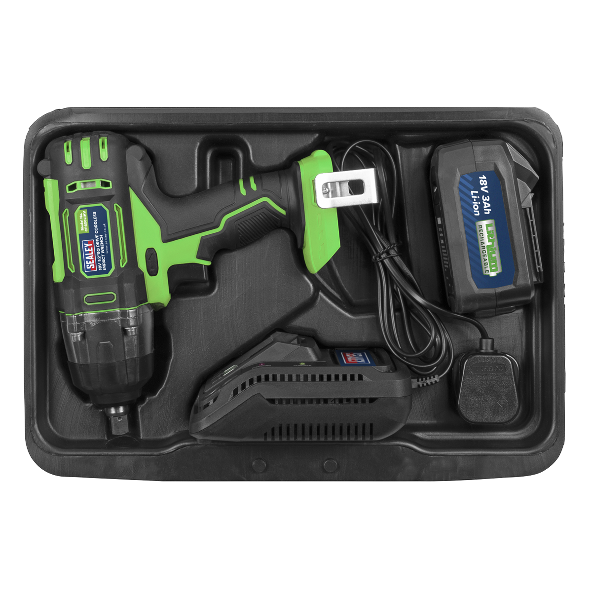 Sealey CP400LIHV 1/2"Sq Drive Hi-Vis Cordless Impact Wrench 18V 3Ah