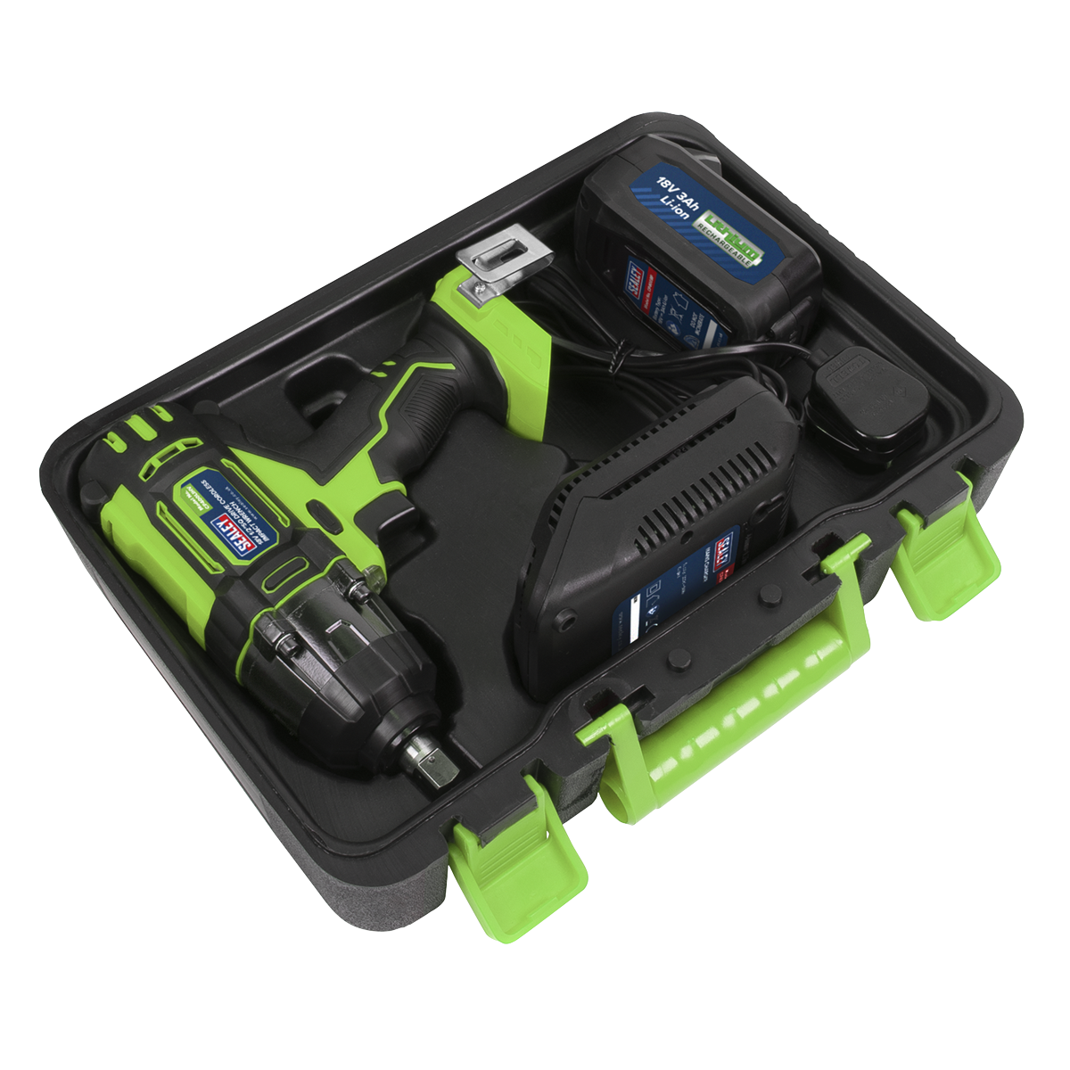 Sealey CP400LIHV 1/2"Sq Drive Hi-Vis Cordless Impact Wrench 18V 3Ah