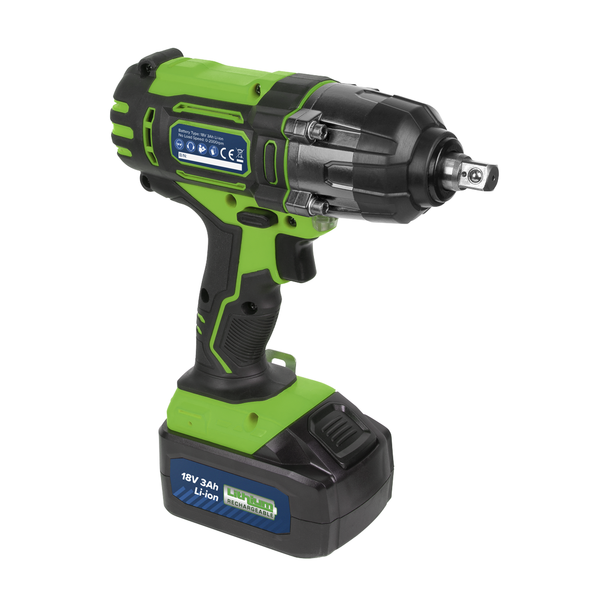 Sealey CP400LIHV 1/2"Sq Drive Hi-Vis Cordless Impact Wrench 18V 3Ah