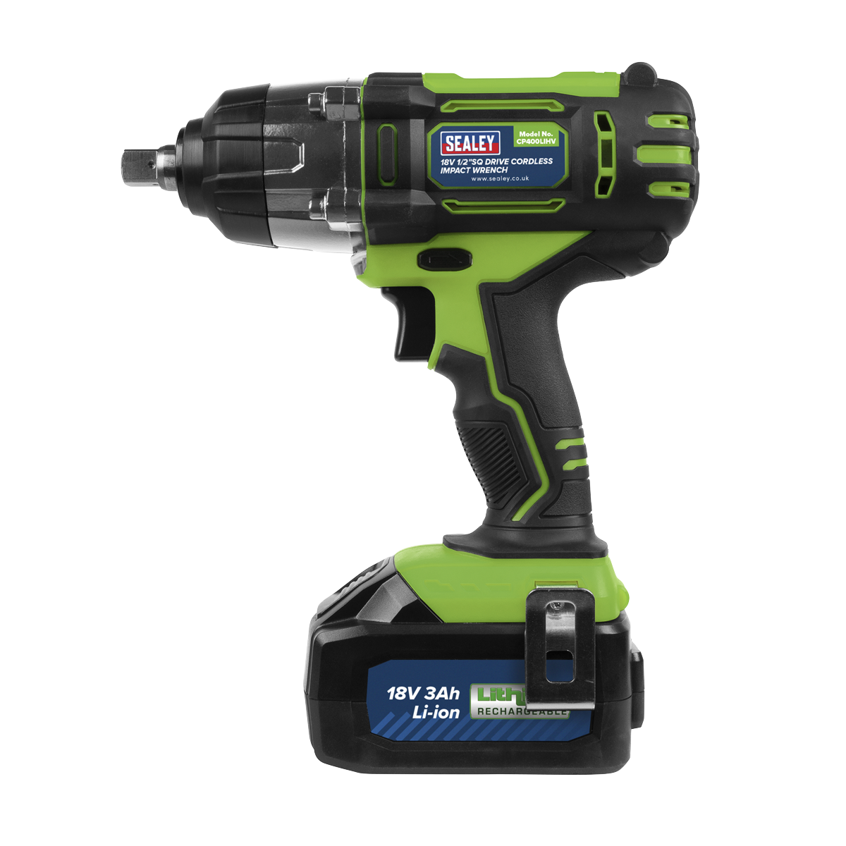 Sealey CP400LIHV 1/2"Sq Drive Hi-Vis Cordless Impact Wrench 18V 3Ah