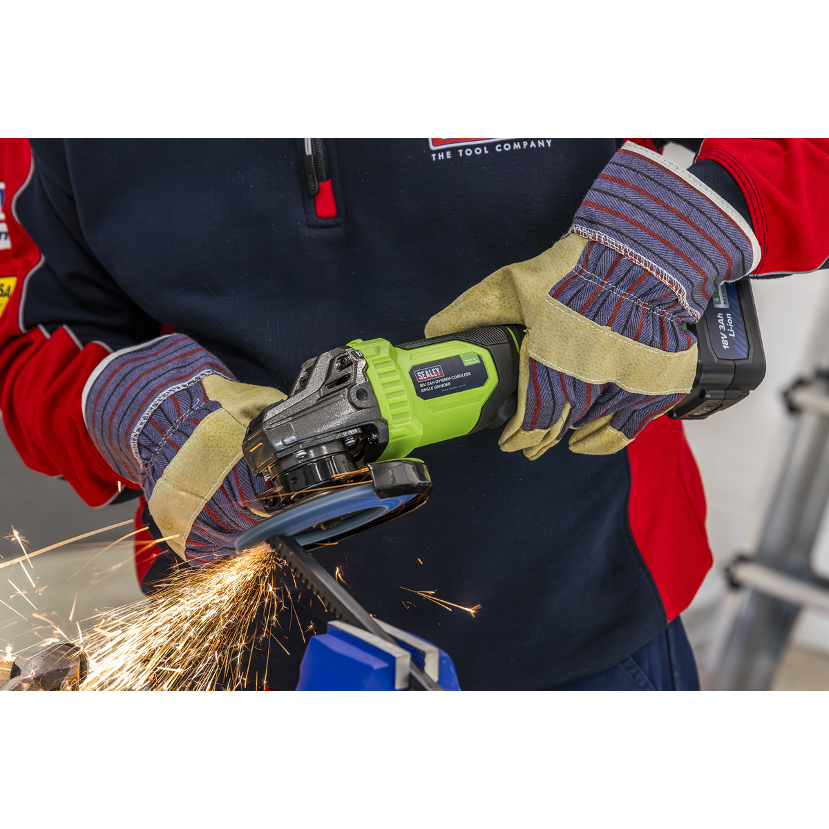 Sealey CP401LIHV 115mm Cordless Angle Grinder 18V 3Ah - Green
