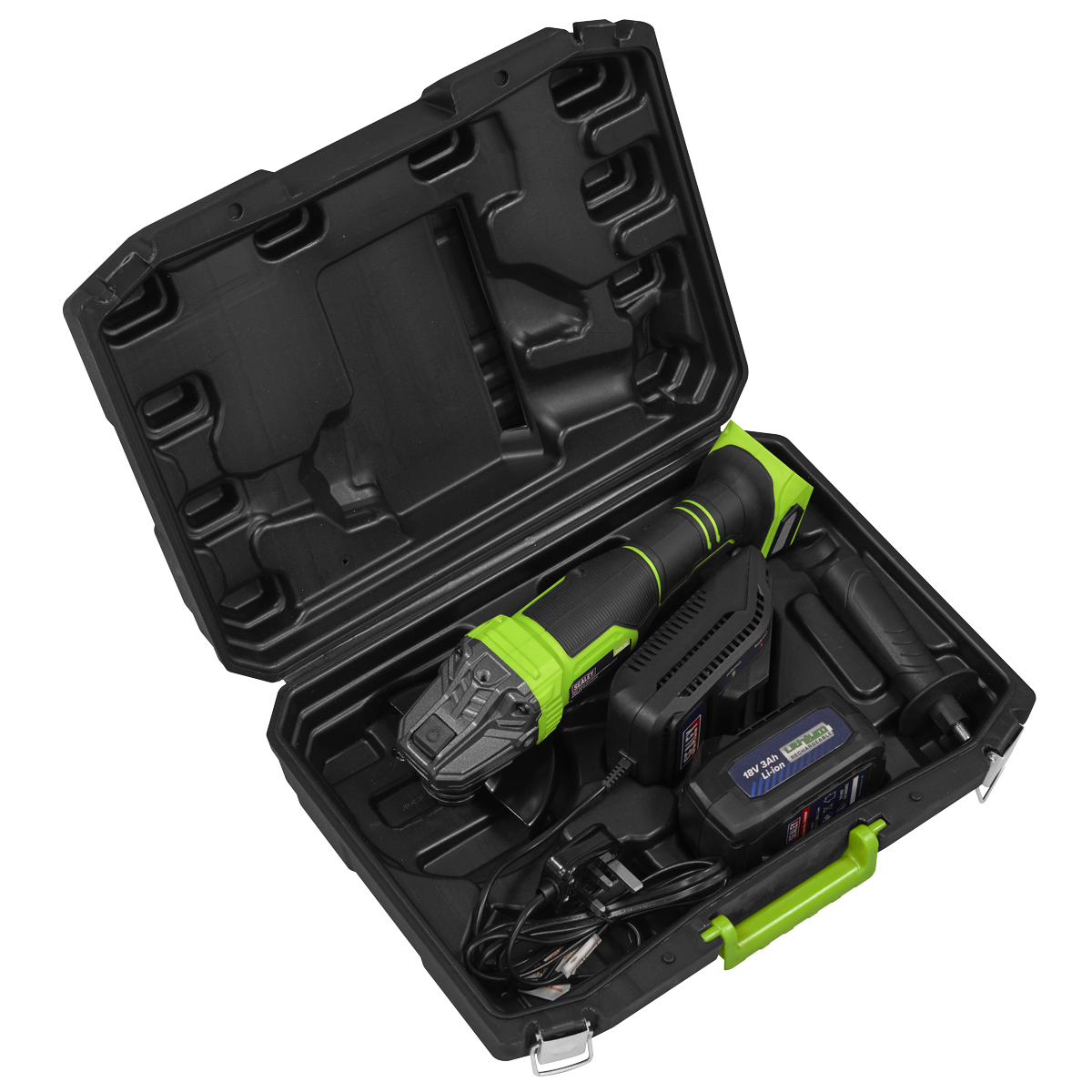 Sealey CP401LIHV 115mm Cordless Angle Grinder 18V 3Ah - Green