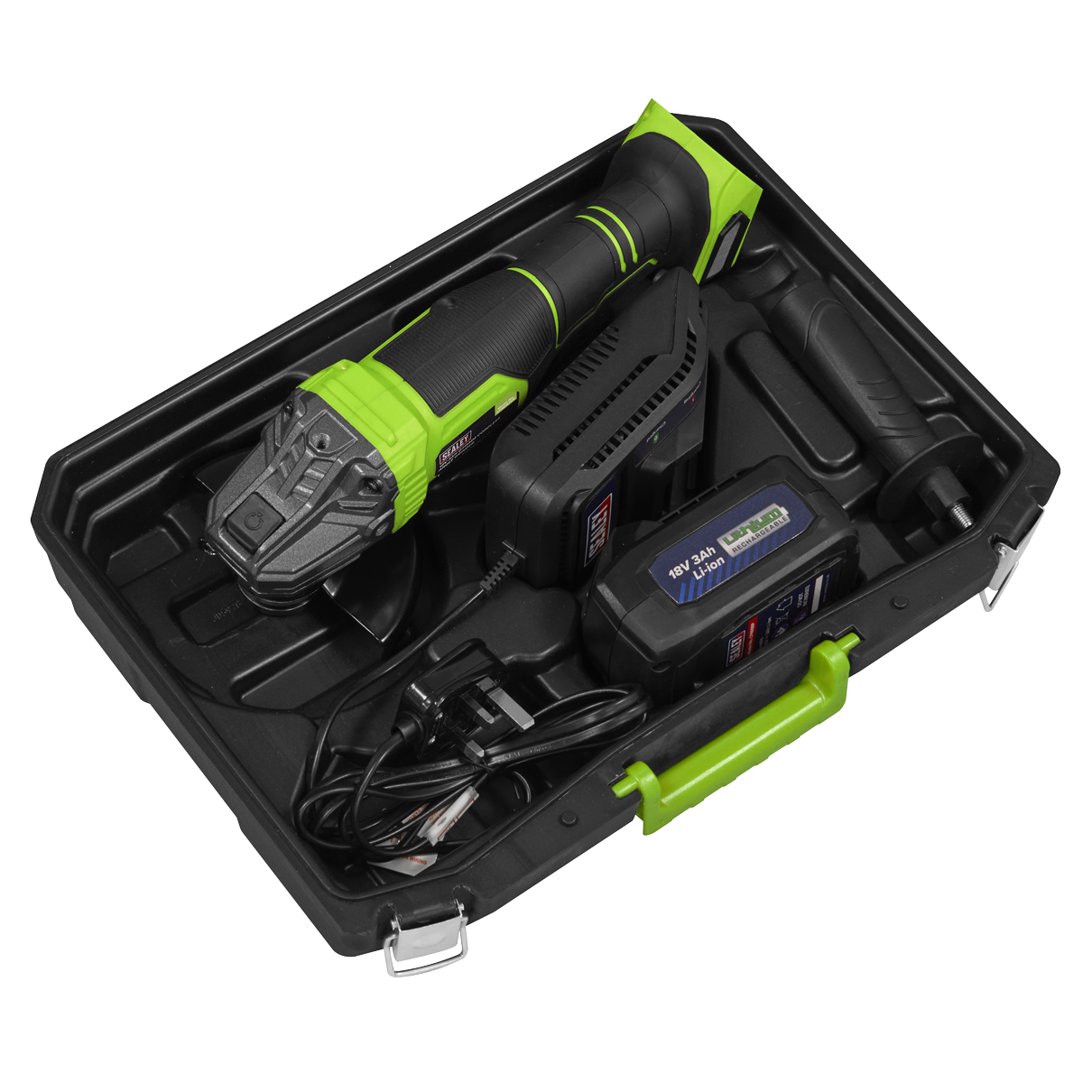 Sealey CP401LIHV 115mm Cordless Angle Grinder 18V 3Ah - Green