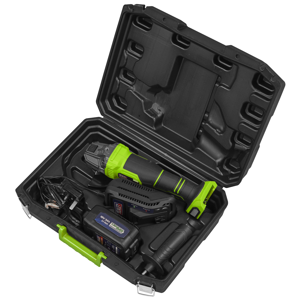 Sealey CP401LIHV 115mm Cordless Angle Grinder 18V 3Ah - Green