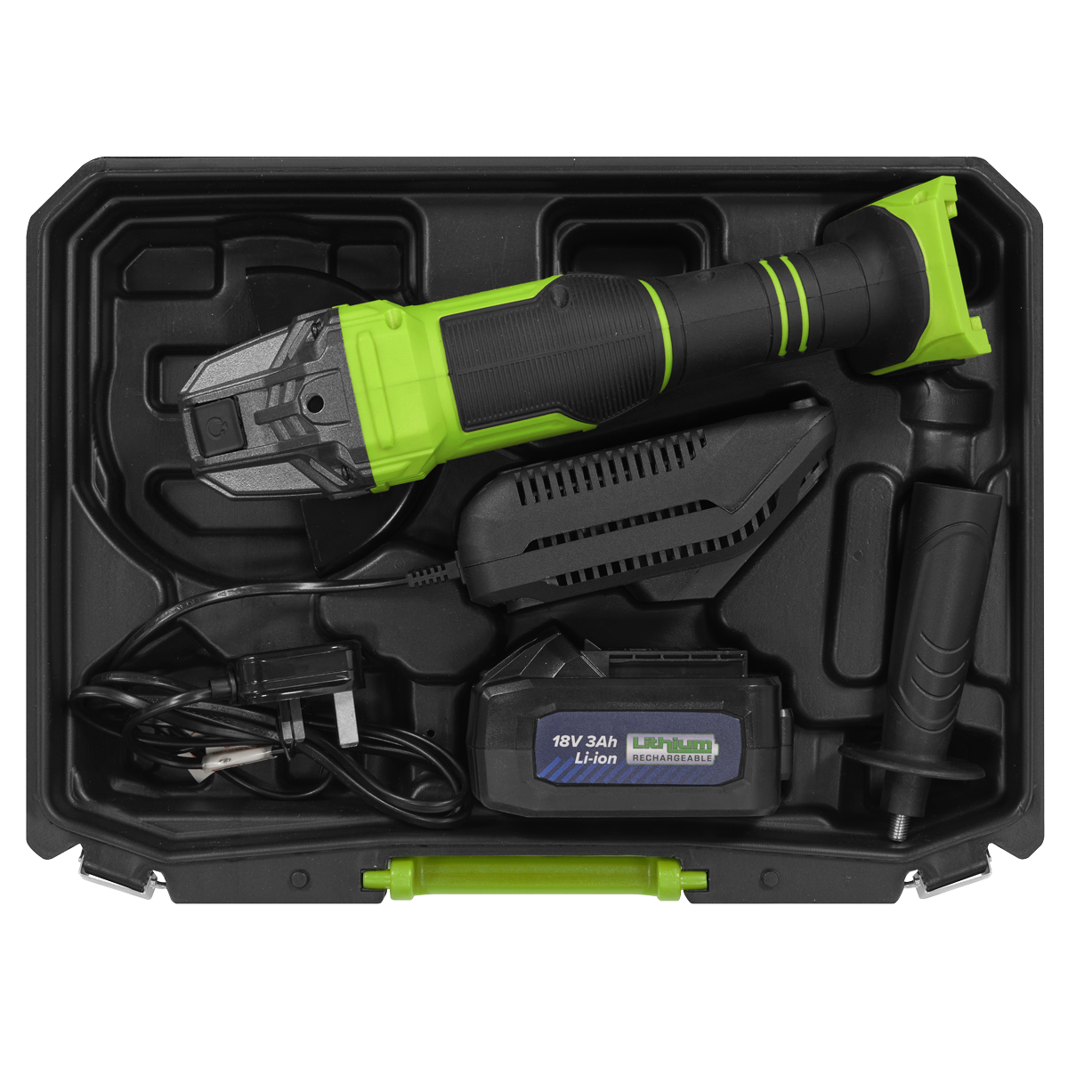 Sealey CP401LIHV 115mm Cordless Angle Grinder 18V 3Ah - Green