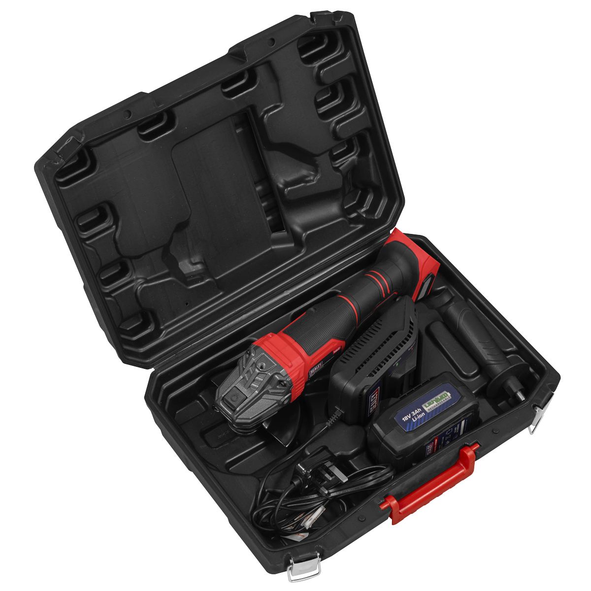 Sealey CP401LI 115mm Cordless Angle Grinder 18V 3Ah - Red