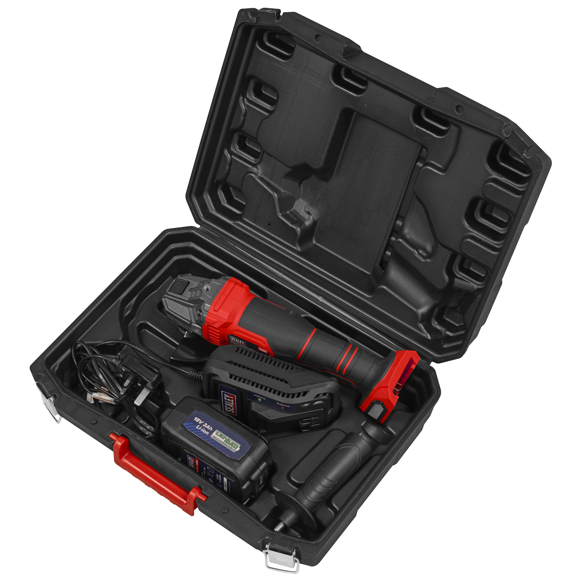 Sealey CP401LI 115mm Cordless Angle Grinder 18V 3Ah - Red