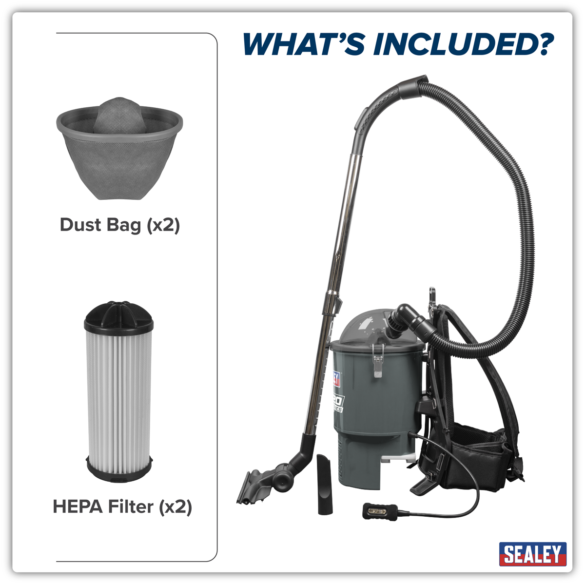 Sealey CP40VBV SV20 Series Backpack Vacuum Cleaner 40V - Body Only