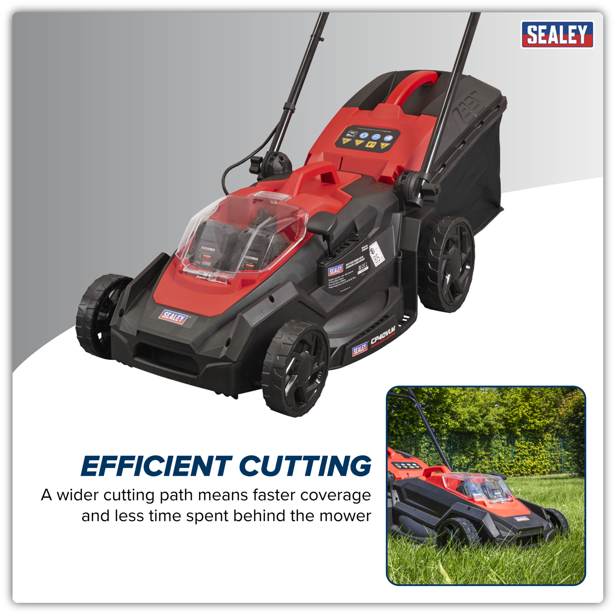 Sealey CP40VLMKIT Cordless Lawn Mower Kit 40V 4Ah SV20 Series 40cm