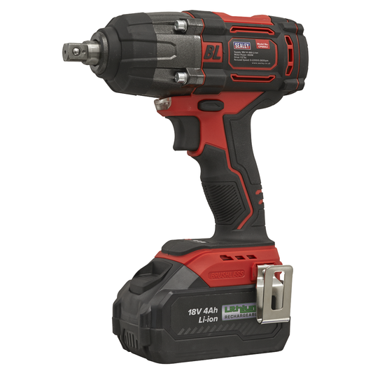Sealey CP650LI 1/2"Sq Drive Cordless Brushless Impact Wrench 18V 4Ah